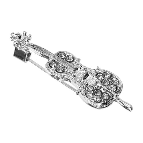 FRCOLOR Kristallbesetzte Violine Brosche Eleganter Strass Schmuck Unisex Anstecknadel für Party und Outfit Modisches Instrumenten Design Vielseitiges Accessoire für Damen und Herren von FRCOLOR