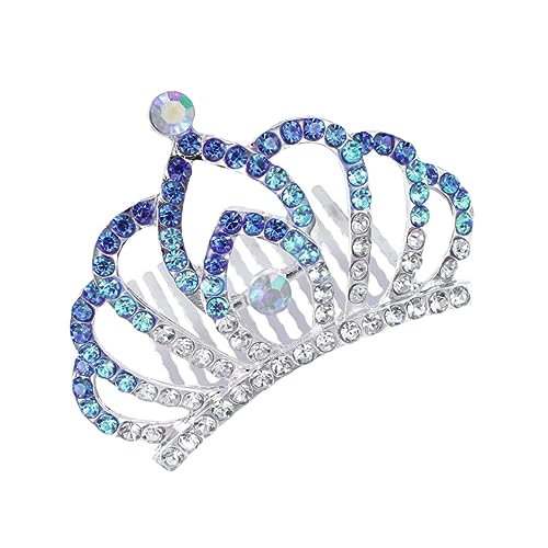 FRCOLOR Krone Mini Tiara Kamm Hochzeit Stirnband Strass Tiara Kamm Königin Tiara Strass-stirnbänder Prinzessin Parteibevorzugung Prinzessin Kamm Kristall Stirnband Mädchen Kind Haarschmuck von FRCOLOR