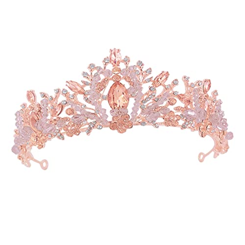 FRCOLOR Kristallkrone für Braut Hochzeits Haarreif mit Strass und Rosa Diamanten Leicht und Langlebig für Mädchen und Brautjungfern FRCOLOR Kristallkrone für Braut Hochzeits Haarreif mit Strass und Rosa Diamanten Leicht und Langlebig für Mädchen und Brautjungfern von FRCOLOR