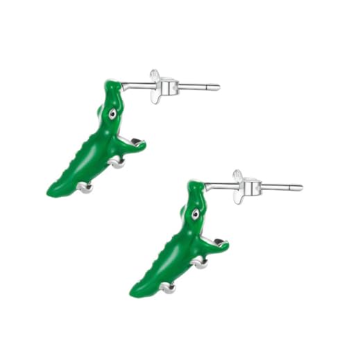 FRCOLOR Krokodil Ohrstecker Grün Emaille Cartoon Ohrschmuck Mädchen Modisch Kreative Ohrringe Leicht Persönlichkeits Schmuck Alltag von FRCOLOR