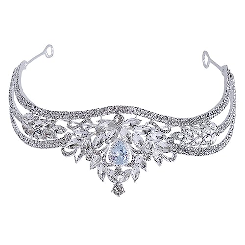 FRCOLOR Krone Haarschmuck Für Die Hochzeit Diademe Für Frauen Strass-tiara Hochzeits-stirnband Geburtstags-tiara Hochzeits-strass-stirnband Kristall-tiara Braut Strass Bar Mizwa Kleid von FRCOLOR