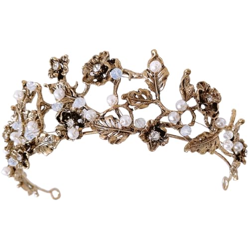 FRCOLOR Kronen Accessoires Braut Kopfbedeckungen Perlen Kopfbedeckung Hochzeits Haarschmuck Mädchen Schmuck Brautjungfern Stirnbänder Für Frauen Make Up Stirnband Perlen von FRCOLOR