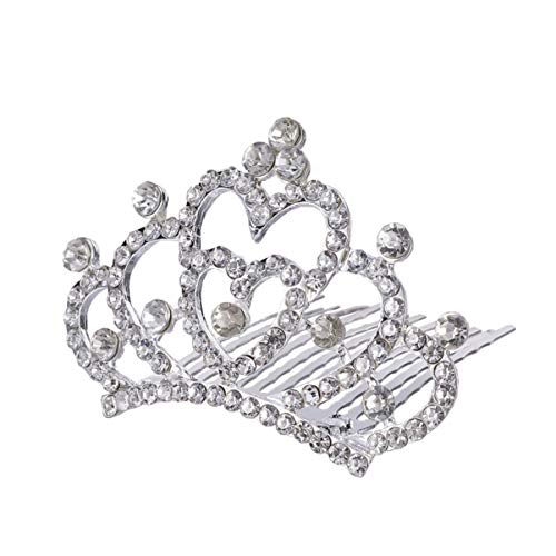 FRCOLOR Kronenkamm Für Kinder Prinzessin Kamm Kinder-tiara Strass-stirnbänder Strass Tiara Kamm Königin Diademe Kristallkronen Hochzeit Diademe Mini Tiara Kamm Mädchen Schmuck Weiß Haar von FRCOLOR