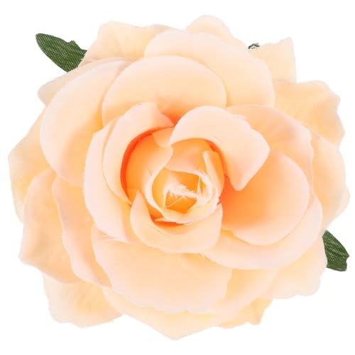FRCOLOR Künstliche Rosen Haarclip Brosche Für Frauen Blumenhaarnadel Für Hochzeiten Partys Und Festliche Anlässe Leicht Und Vielseitig Einsetzbar Diy Handwerkszubehör Zitronengelb von FRCOLOR
