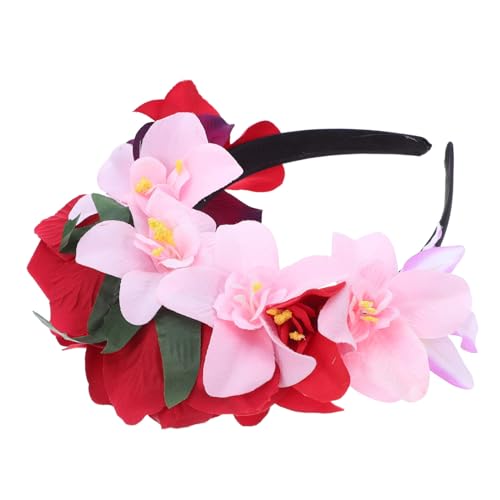FRCOLOR Künstliche Rosenblumenkrone Stirnband Für Halloween Tag Der Toten Party Kopfbedeckung Cosplay Requisit Blumenkopfschmuck von FRCOLOR