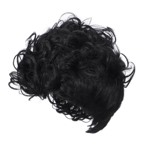 FRCOLOR Kurze Schwarze Perücke für Damen Atmungsaktive Leichte Wellige Pixie-perücke mit Verstellbaren Trägern Natürlich Wirkendes Synthetisches Haar für Alltag Cosplay und Festliche von FRCOLOR