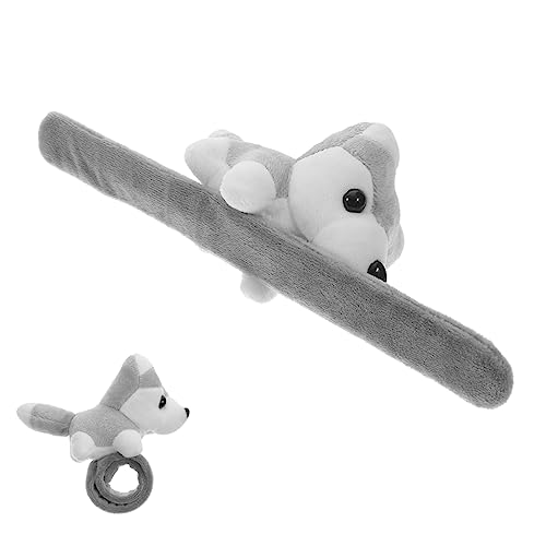 FRCOLOR Kuscheltier Slap Armband aus Plüsch Süßes Tiermotiv Robustes und Langlebiges für Partys und Spielspaß Husky von FRCOLOR