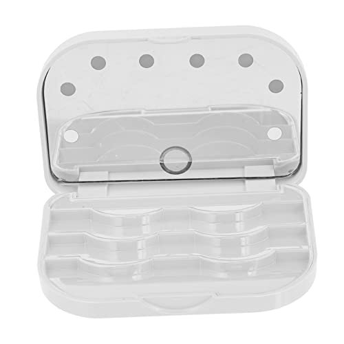 FRCOLOR LED Wimpern Organizer Kunststoff mit Spiegel Tragbares Wimpern Etui Kompaktes Design für Unterwegs mit LED Beleuchtung von FRCOLOR