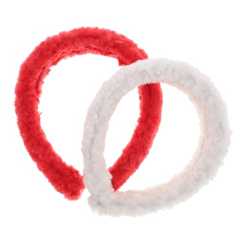 FRCOLOR Lammhaarreifen Stirnbänder Geflochtenes Stirnband Armbänder Zum Waschen Des Gesichts Für Teenager Mädchen Trendiges Zeug Beauty Stirnband Rotes Geknotetes von FRCOLOR