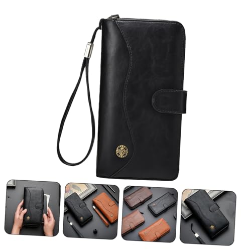 FRCOLOR Lange Herren Geldbörse mit Handyfach und Kartenhalter Multifunktionale Clutch aus Robustem Material Modisches Design Großes Fassungsvermögen als Geschenk für Zufällige Farbe von FRCOLOR