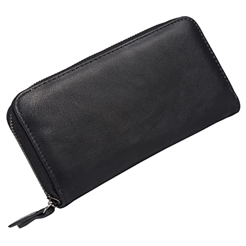 FRCOLOR Langes Kartenbrieftasche groß Männer tragbar Schlüssel Slots portmonee Herren Business Wallet Leichte Brieftasche Kartenspeicherbeutel Mann Mode Geldbörse PU-Leder Schwarz von FRCOLOR