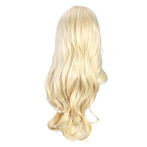 FRCOLOR Langwellige Lockenperücke Für Damen Hitzebeständige Synthetische Haarperücke Sanftem Blond Mit Für Partys Und Alltag Einstellbares Netz Für Optimale von FRCOLOR