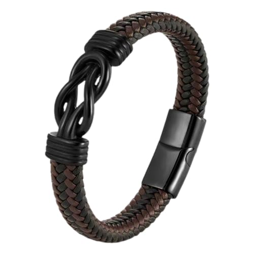 FRCOLOR Lederarmband für Herren Verstellbar Vintage Geflochtenes Design Langlebig Ergonomisch für Partys Festliche Anlässe Modisches Herrenaccessoire von FRCOLOR