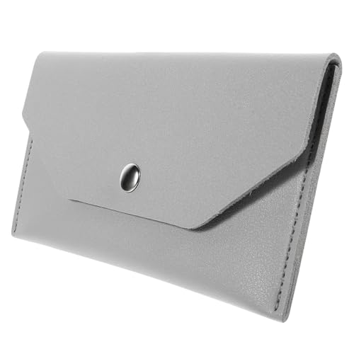 FRCOLOR Ledergeldbörse Kleines Schminktäschchen für die Handtasche Geldhalter kleines Portemonnaie Damen Beutel Portemonnaie wechseln Geldbörse wechseln PU-Leder Light Grey von FRCOLOR