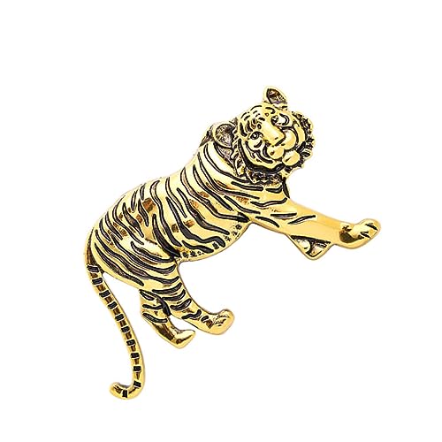 FRCOLOR Legierungsbrüste Tiger-Abzeichen-Clip Mann-Tiger-Abzeichen Revers-Tiger-Abzeichen Anzugkragen Tigerbrosche Herren Kragen Tiger Brosche Anzug Accessoires Männer Zinklegierung Golden von FRCOLOR