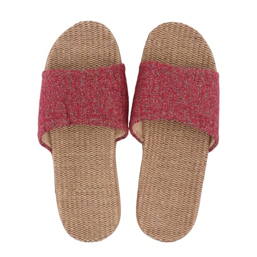 FRCOLOR Leichte Atmungsaktive Hausschuhe aus Leinen für Offene Sommerschlappen Komfortabel und Langlebig für Entspannte Indoor nutzung im Frühling und Sommer von FRCOLOR