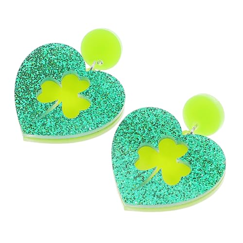 FRCOLOR Leichte Grüne Kleeblatt-acryl-ohrringe mit Hohlem Design für Damen Komfortabel und Langlebig für St Patrick S Day Irische Festivals und Partys von FRCOLOR
