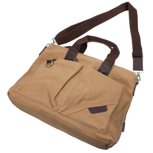 FRCOLOR Leichte Herren Umhängetasche aus Strapazierfähigem Canvas mit Verstellbarem Schultergurt Großer Kapazität und Praktischer Aufteilung für Business Freizeit und Reisen von FRCOLOR
