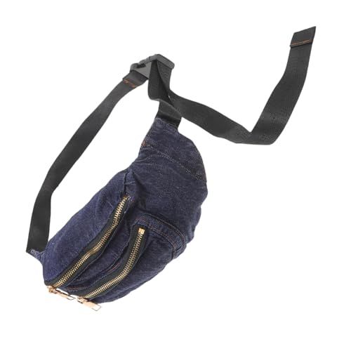 FRCOLOR Leichte Jeans Hüfttasche Dunkelblau Tragbare Umhängetasche Für Damen Elastischer Und Verstellbarer Bund Modisches Design Für Reisen Und Sport von FRCOLOR