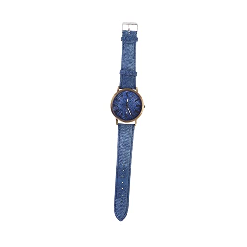 FRCOLOR Leinwanduhr für Damen Armbanduhr im Jeans Design Handgelenkdekoration mit Quarzkern Stilvolle Langlebige Modeuhr für Perfektes von FRCOLOR