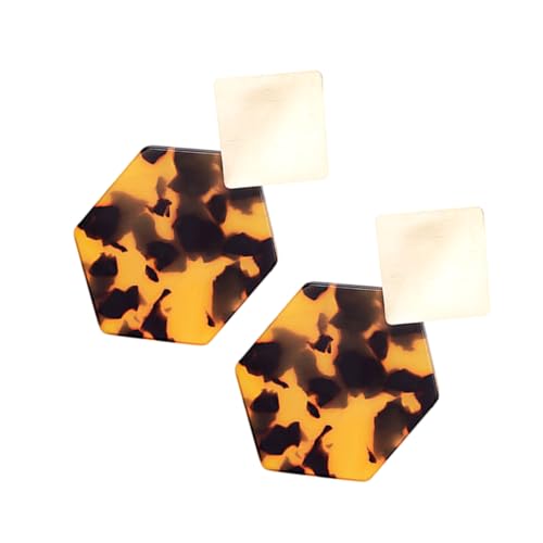 FRCOLOR Leopard Ohrstecker Hexagon Geometrisch Ohrringe Damen Ohrhänger Modisch Leicht Kombinierbar Hautfreundlich für Alltag und von FRCOLOR