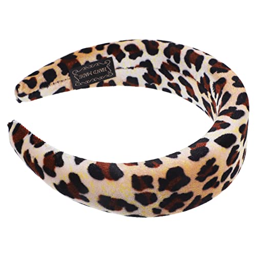 FRCOLOR Leopard Schwamm Stirnband Make-up-Stirnband Haarnadel-Stirnband Frauen Bands Stirnband Männer haarschmuck Stirnband mit Leopardenmuster Stirnbänder für Damen Haarband Flanell von FRCOLOR