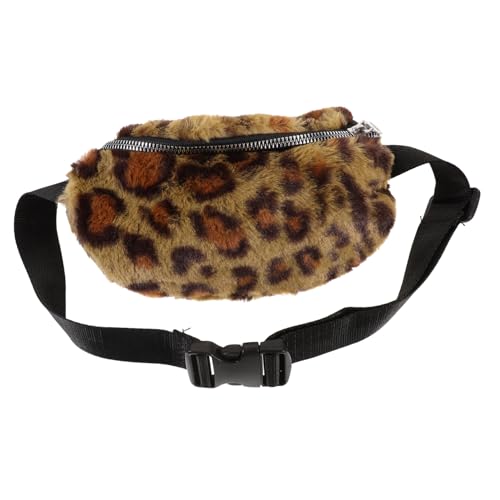 FRCOLOR Leopardenmuster Plüsch Hüfttasche Verstellbarer Gurt Sicherer Reißverschluss Modische Bauchtasche für Mädchen und Jungen Zufällige Farbe Zufällige Farbe von FRCOLOR