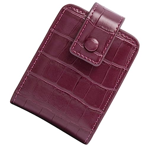FRCOLOR Lippenstiftetui Mit Spiegel Für Handtasche Kleiner Kosmetiktasche Für Damen Tragbarer Make up Halter Weinrot Für Lippenstifte Und Lipgloss von FRCOLOR