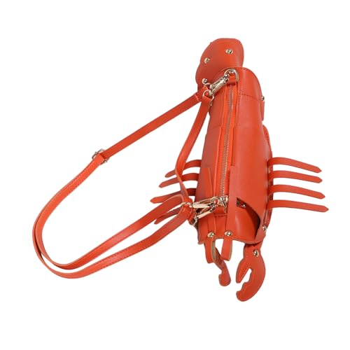 FRCOLOR Lobster Crossbody Bag Damen Strapazierfähige Krabben Form Umhängetasche mit Rivets Sattel Design Geräumig und Sicher für Alltag Einkaufen und Freizeit von FRCOLOR