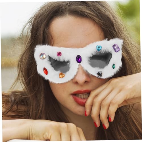 FRCOLOR Lustige Plüsch Sonnenbrille Weiß Partybrille für Damen Herren Auffällige Verspielte Fotorequisite mit Weichem Plüsch Robustem Resin für Geburtstag Hochzeit Abschlussfeier FRCOLOR Lustige Plüsch Sonnenbrille Weiß Partybrille für Damen Herren Auffällige Verspielte Fotorequisite mit Weichem Plüsch Robustem Resin für Geburtstag Hochzeit Abschlussfeier von FRCOLOR