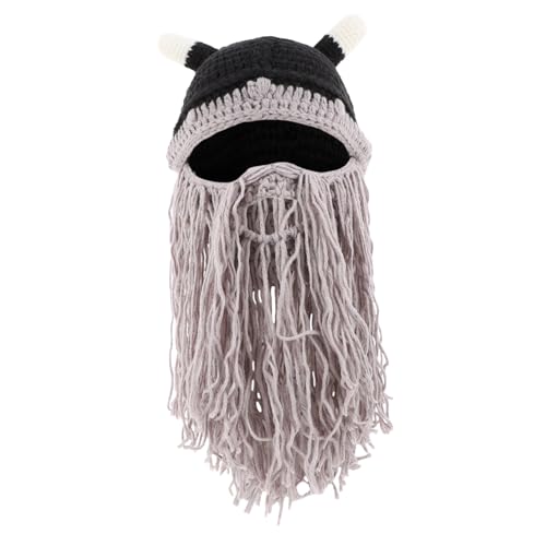 FRCOLOR Lustiger Wikingerhut Aus Wollgarn Dekorativer Helm Mit Ox Horn Design Kostümhut-accessoire Für Cosplay Und Partys von FRCOLOR
