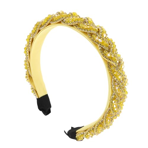 FRCOLOR Luxuriöse Barock Haarreif Damen Gelb mit Funkelnden Strasssteinen Handgefertigte Haarbänder Brautschmuck für Hochzeit Party Festliche Accessoires FRCOLOR Luxuriöse Barock Haarreif Damen Gelb mit Funkelnden Strasssteinen Handgefertigte Haarbänder Brautschmuck für Hochzeit Party Festliche Accessoires von FRCOLOR