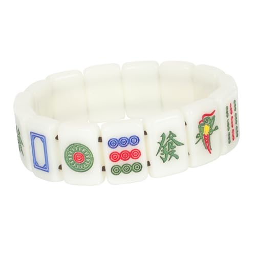 FRCOLOR Mahjong Armband für Männer Elastisches Schmuckstück mit Kreativem Mahjong Design für Weihnachten Valentinstag oder Besondere Anlässe Handgefertigtes Armband für Täglichen Gebrauch von FRCOLOR