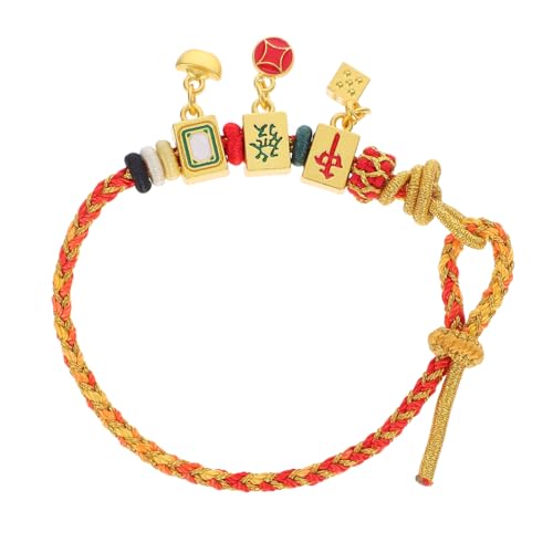 FRCOLOR Mahjong Armband für Traditionelles Chinesisches Rotes Seil Armband Geflochtenes Glücksarmband mit Bunten Fäden Verstellbares Schmuckstück für Damen und Herren Symbolisches von FRCOLOR