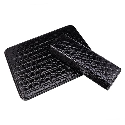 FRCOLOR Maniküre Handauflage Kissen Set Herzmuster PU Leder Nagel Kunst Arm Handpolster Schwarz für Pediküre und Nageldesign Rutschfest Bequem und Pflegeleicht von FRCOLOR
