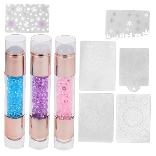 FRCOLOR 3stücke Nagel Stempel Mit Stücken Bunte Silikonstempel Für Nägel Maniküre Stamper Tool Kit Für Nail Art Stamping von FRCOLOR