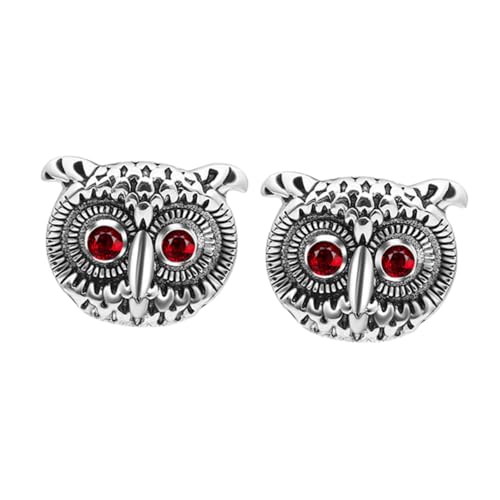 FRCOLOR Manschettenknöpfe Herren Eulen Design Silberfarben Kreative Animal Owl Cufflinks Business Hochzeit Party Accessoire von FRCOLOR