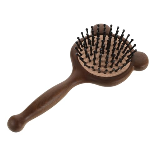 FRCOLOR Holz Haarbürste Für Lockiges Haar Niedliches Bären Design Kissen Massagekamm Tragbar Für Damen Und Herren Kopfhautmassage Zubehör von FRCOLOR