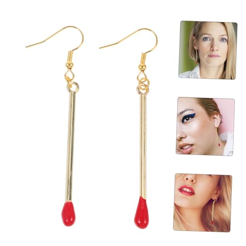 FRCOLOR Matchstick Ohrhänger Damen Schmuck Leichte Party und Alltags Ohrringe Langlebig Wiederverwendbar Einzigartiges Design für Stilvolle Auftritte von FRCOLOR