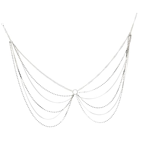 FRCOLOR Mehrlagige Strass Taillenkette Damen Körperkette Bikini Schmuck für Beach Party Verstellbar Modisches Accessoire für Frauen und Mädchen von FRCOLOR