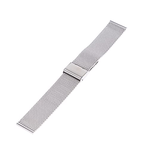 FRCOLOR Mesh Uhrenarmmband aus mit Faltschließe Verstellbares Langlebiges Armband für Herren und Damen Elegantes Gewebtes Design in Silber Komfortabel für Alltag und Business von FRCOLOR