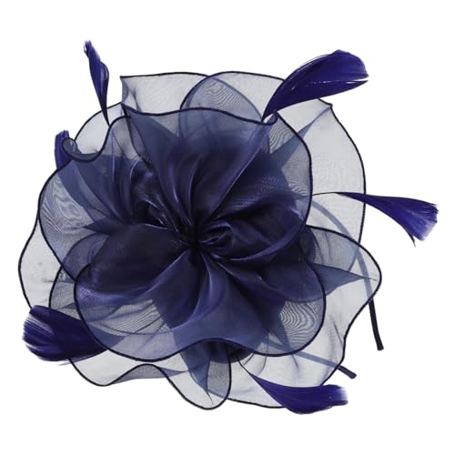 FRCOLOR Luxuriöser Federblumen-teepartyhut Für Damen Eleganter Fascinator-hut Aus Netzstoff Schleier Kopfbedeckung Für Karneval von FRCOLOR