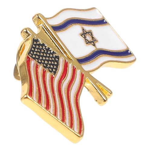 FRCOLOR Metall Anstecknadel Israel Usa Flagge Brosche Langlebiges Nationalflaggen Abzeichen für Hemd Kleidung Rucksack Party Festival Zubehör von FRCOLOR