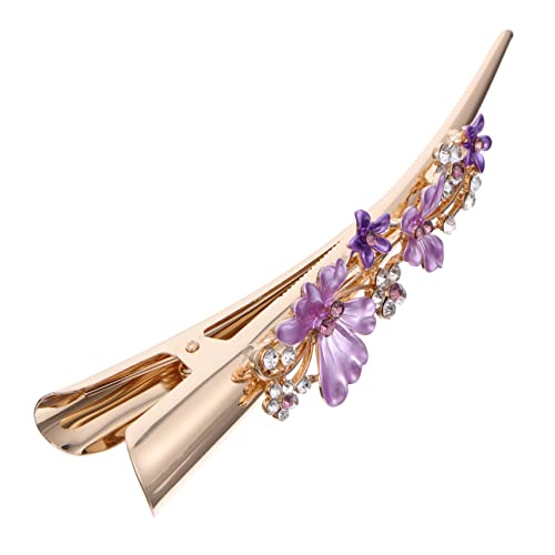 FRCOLOR Metall Entenschnabel Clip Weibliche Haarspange Haarclip Mit Blumenmotiv Für Damen Und Mädchen Retro Design Barrette Für Jeden Anlass von FRCOLOR