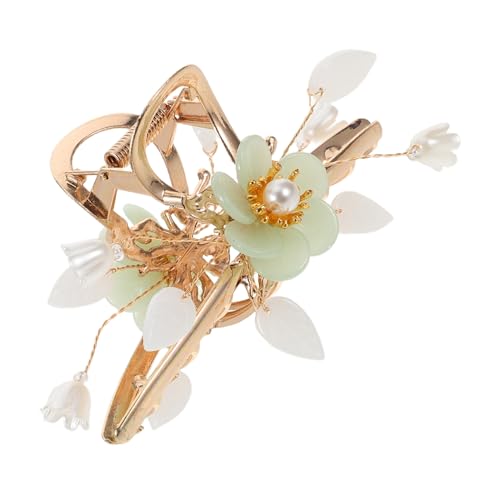 FRCOLOR Metall Haarspange Blumenmotiv mit Perle Starker Dicker Haarklammer Rutschfest Leicht Retro Stil Vielseitiges Stylingzubehör für Frauen und Mädchen Geeignet für Sommer und Festliche von FRCOLOR