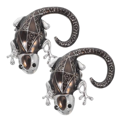 FRCOLOR Metall Tier Schuhclips Gecko Charms Abnehmbare Schuhschließen Dekorative Schuhverzierung für Damen High Heels Stiefel Vielseitige Kratzfeste Metallaccessoires von FRCOLOR