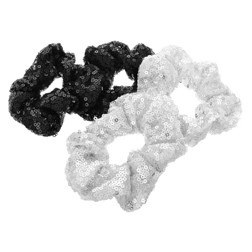 FRCOLOR Metallische Haargummis Glitzernde Pailletten Haargummis Für Frauen Und Mädchen Große Bequeme Pferdeschwanzhalter Für Weihnachten von FRCOLOR