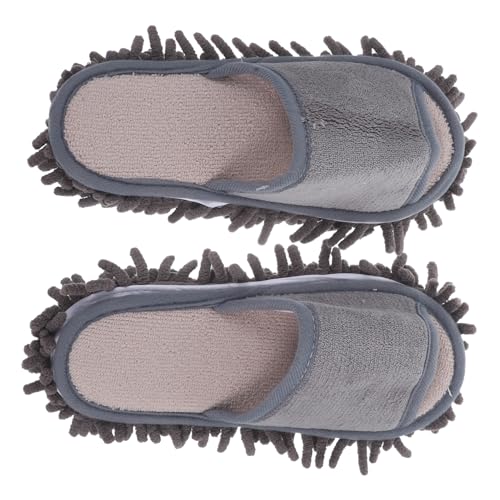 FRCOLOR Mikrofaser Mop Hausschuhe S Weiche Atmungsaktive Reinigungspantoffeln Rutschfeste Bodenwischer Slippers Für Innenbereich Unisex Haushalt von FRCOLOR