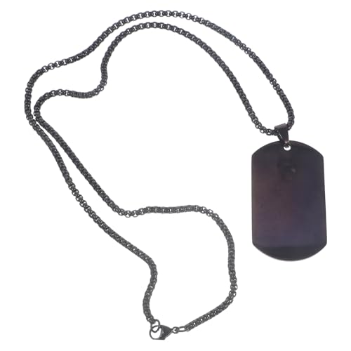 FRCOLOR Military Dog Tag Halskette Herren Titanstahl Anhänger Schwarz Robust Modisch Vielseitig Für Alltag Party von FRCOLOR