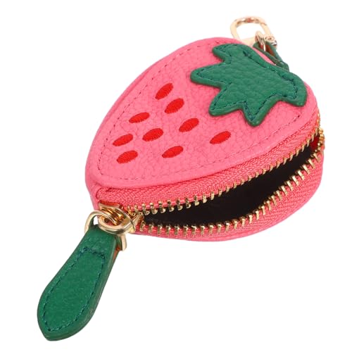 FRCOLOR Mini Erdbeer Geldbörse PU Portemonnaie mit Charmantem Erdbeer Design Kompakt Kratzfest Leicht und Strapazierfähig Kleiner Geldbeutel für Münzen und Kleine Gegenstände für Damen von FRCOLOR